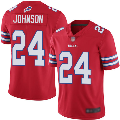 Men Buffalo Bills #24 Taron Johnson Limited Red Rush Vapor Untouchable NFL Jersey